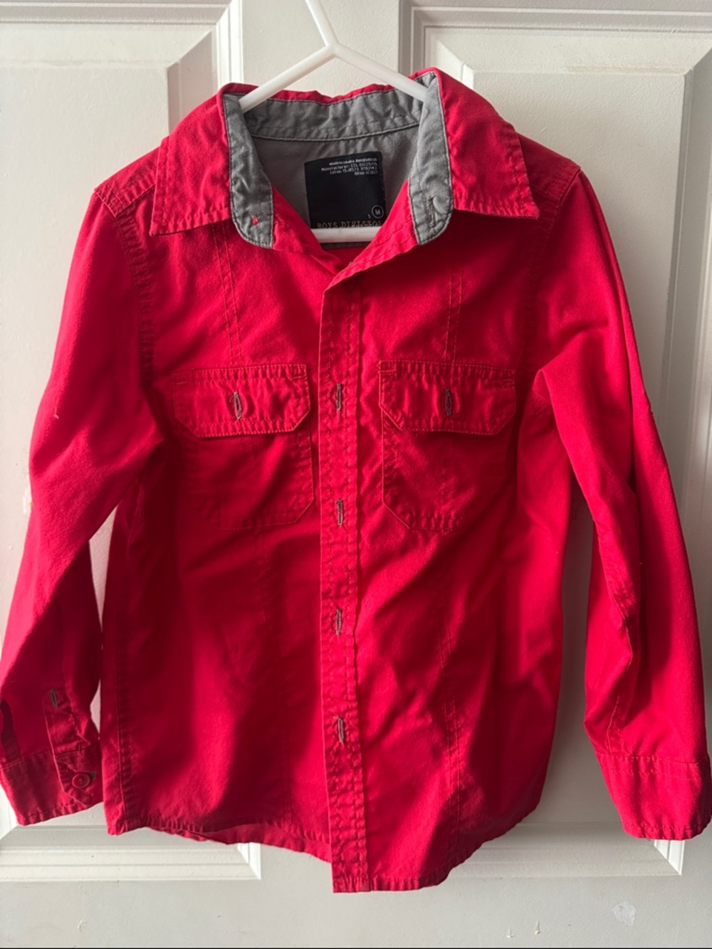 Boys Button-Down Shirt - Red
